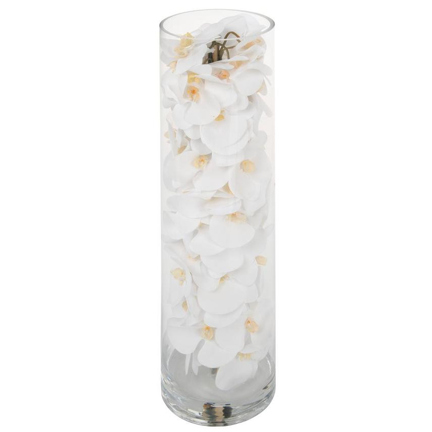 Glass Cylinder with White Phalaenopsis Orchids