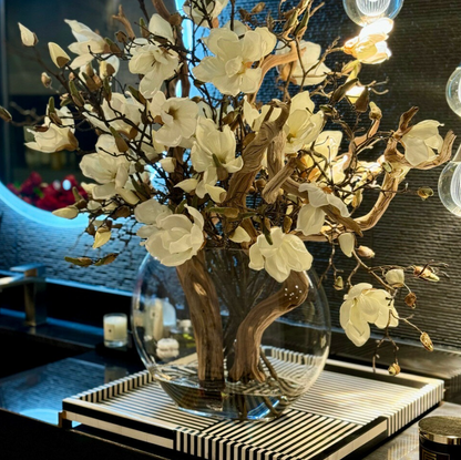 Moon Vase with Magnolias