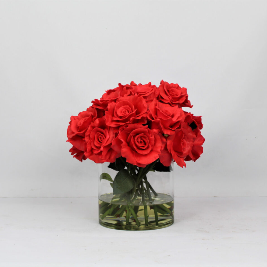 Large Rota Cylinder with Red Roses