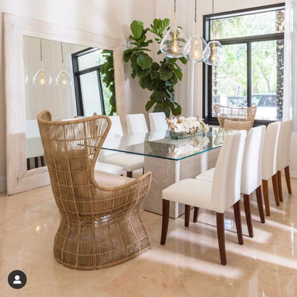 24″ Casa Moderna Glass Plate Planter with white orchids