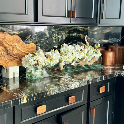 Casa Moderna Glass Planter with Cherry Blossoms