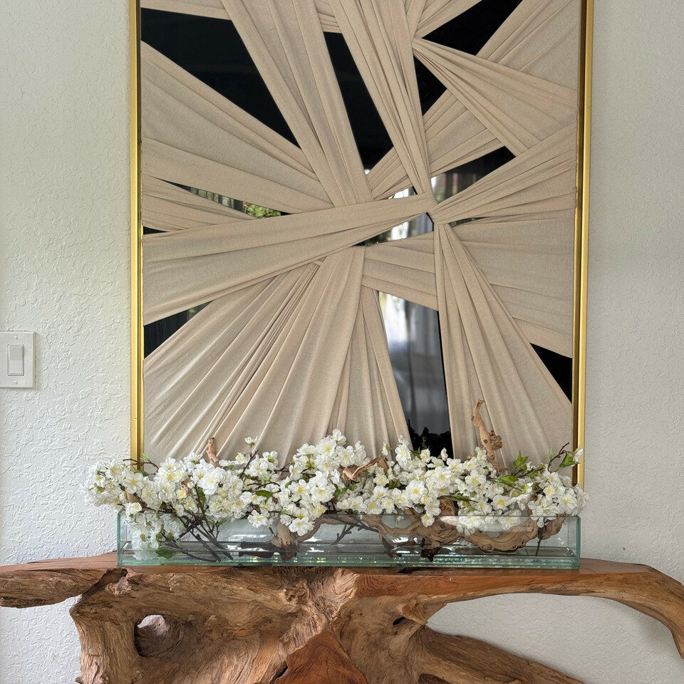 Casa Moderna Glass Planter with Cherry Blossoms