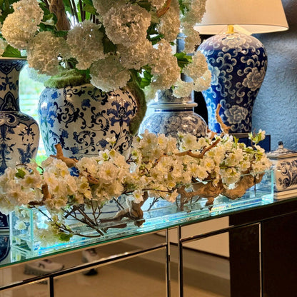 Casa Moderna Glass Planter with Cherry Blossoms