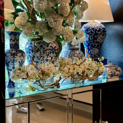 Casa Moderna Glass Planter with Cherry Blossoms