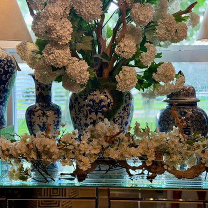 Casa Moderna Glass Planter with Cherry Blossoms