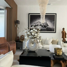 Large Eternity Vase with Magnolias and Driftwood