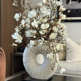 Large Eternity Vase with Magnolias and Driftwood