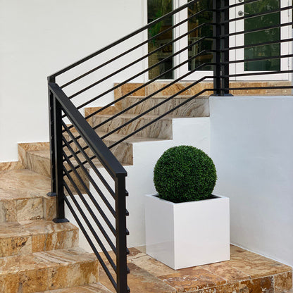 Large Block Fiberglass Planter with 20″ Topiary				
(1 in Stock)